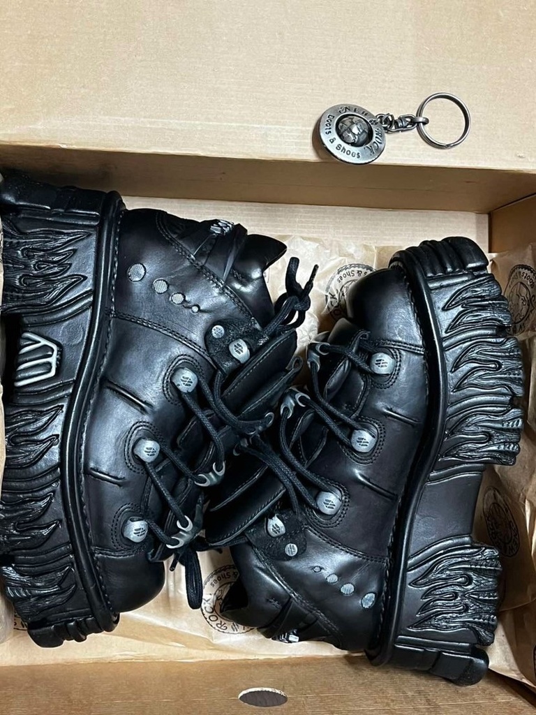 Кросівки черевики New Rock M-106-S71 італійська шкіра чорні на платформі - Фото 8