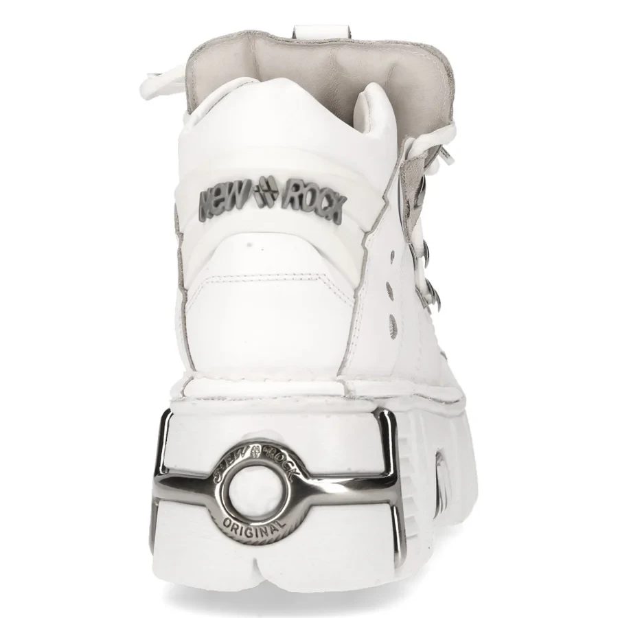 Кросівки New Rock M-106N-S18 White Leather (Оригінал) – Шкіряні черевики на платформі, білі - Фото 1