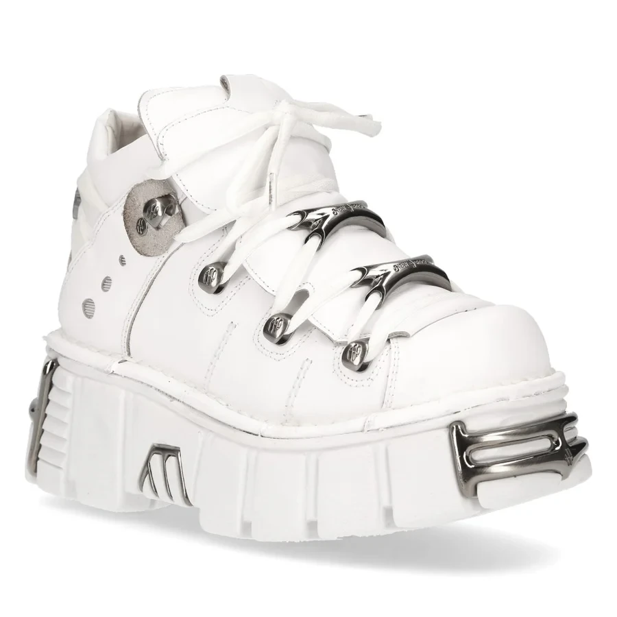 Кросівки New Rock M-106N-S18 White Leather (Оригінал) – Шкіряні черевики на платформі, білі - Фото 3
