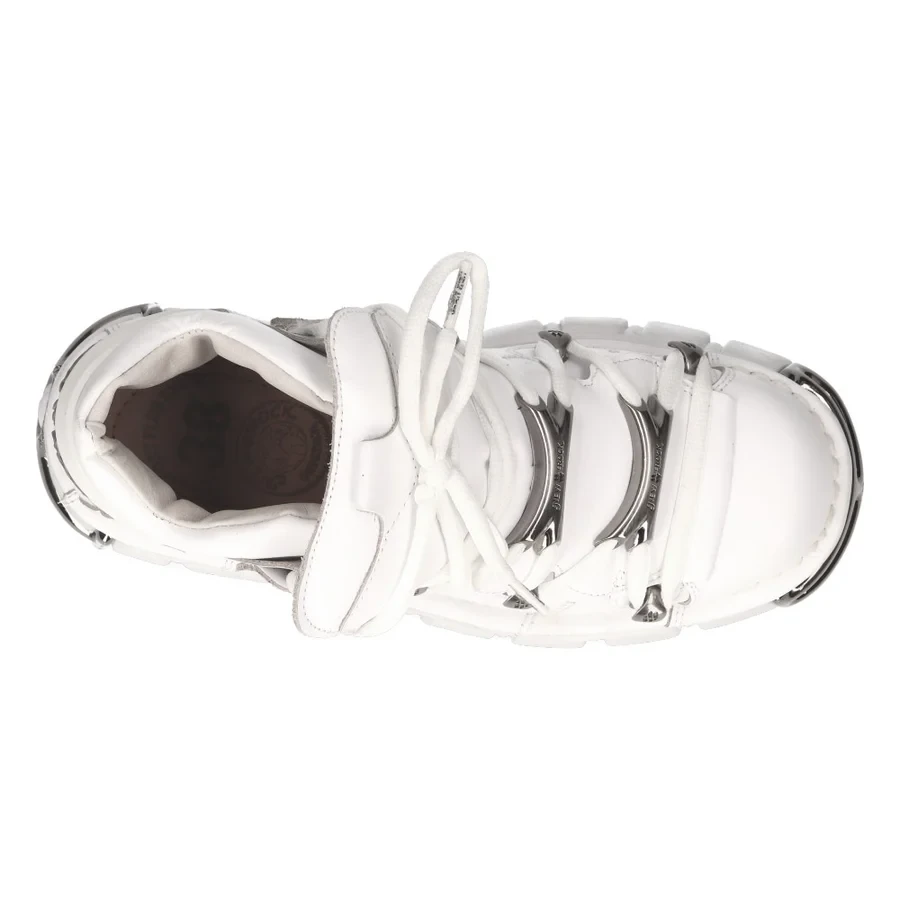 Кросівки New Rock M-106N-S18 White Leather (Оригінал) – Шкіряні черевики на платформі, білі - Фото 4