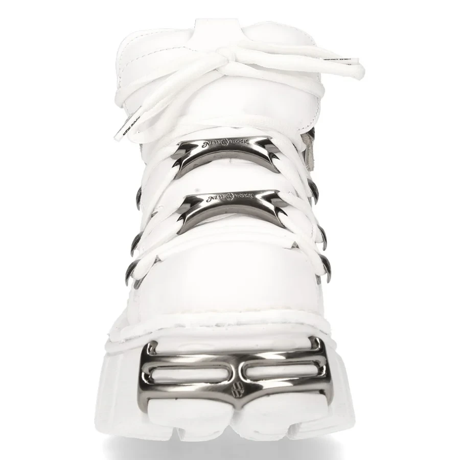 Кросівки New Rock M-106N-S18 White Leather (Оригінал) – Шкіряні черевики на платформі, білі - Фото 5