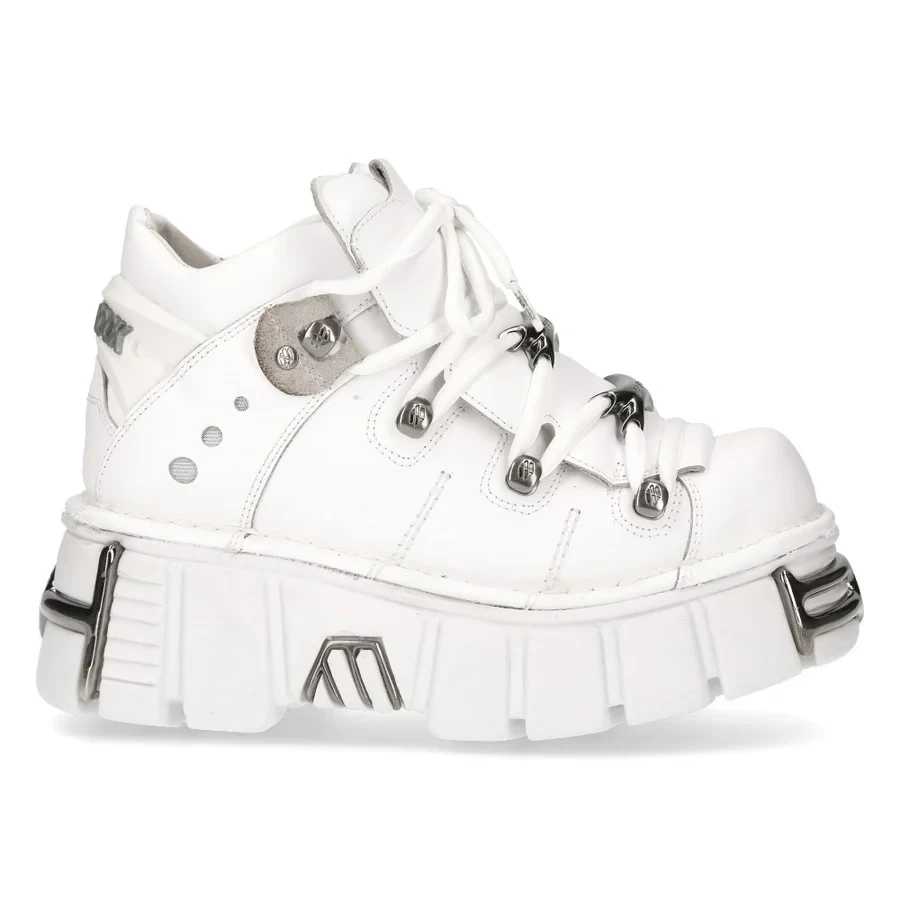 Кросівки New Rock M-106N-S18 White Leather (Оригінал) – Шкіряні черевики на платформі, білі - Фото 6