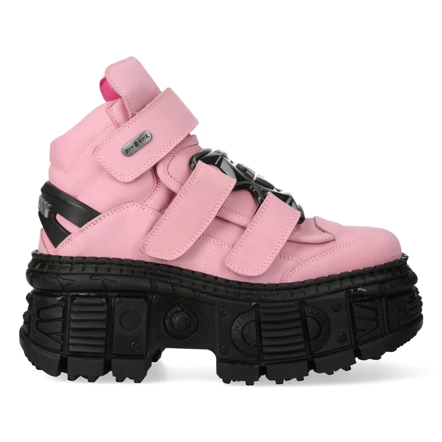 Оригінальні черевики New Rock M-WALL285-S11 Pink Platform з липучками - Фото 1