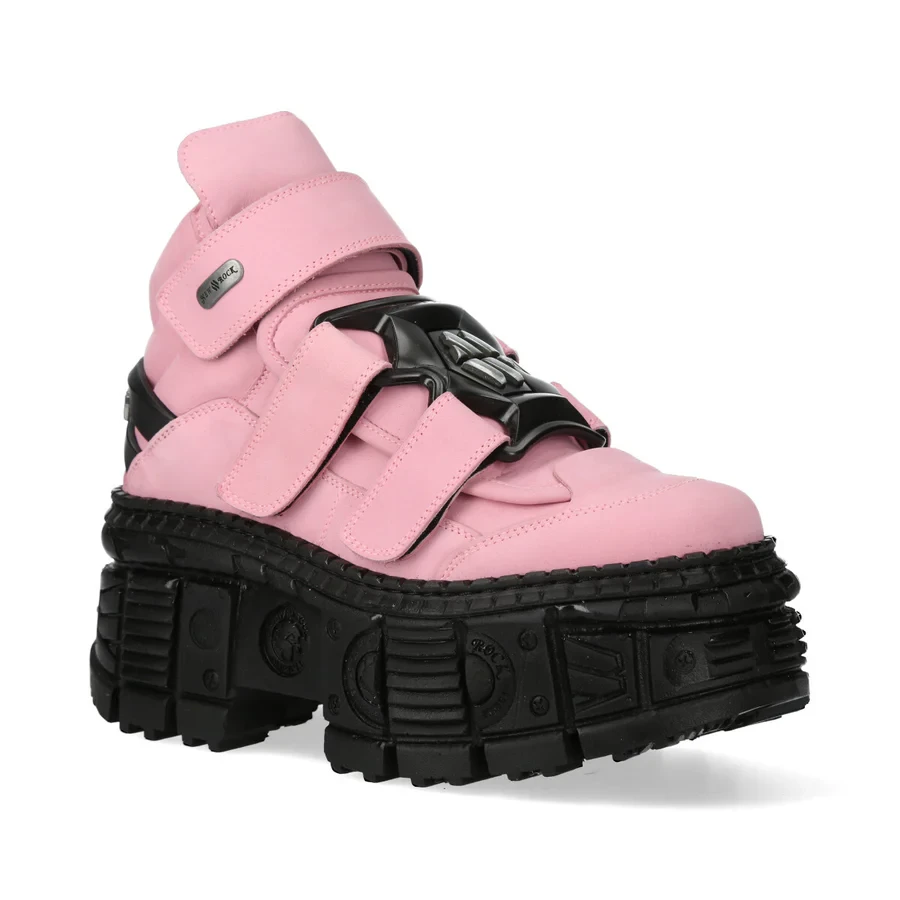 Оригінальні черевики New Rock M-WALL285-S11 Pink Platform з липучками - Фото 2