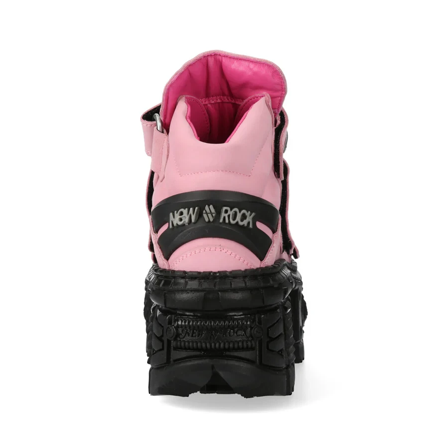 Оригінальні черевики New Rock M-WALL285-S11 Pink Platform з липучками - Фото 3