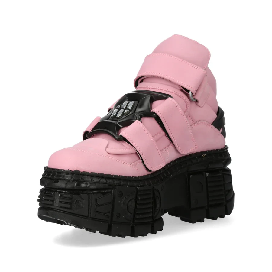 Оригінальні черевики New Rock M-WALL285-S11 Pink Platform з липучками - Фото 4