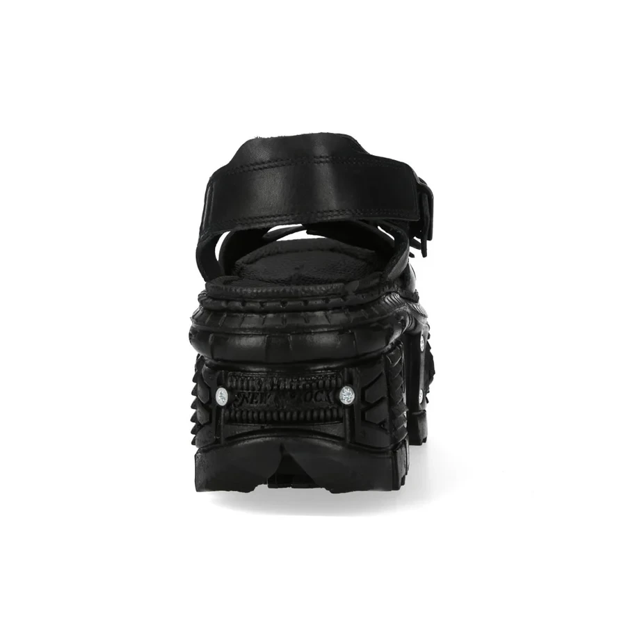 New Rock M-BIOS101-C32 Black Leather Platform Sandals - Фото 1