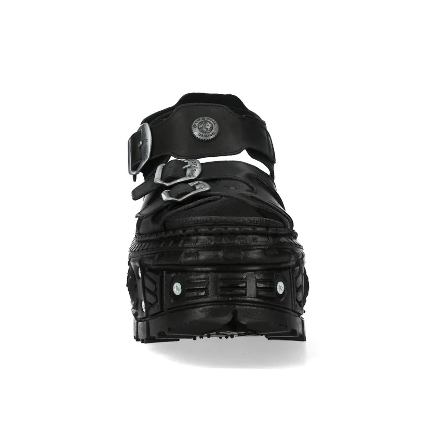 New Rock M-BIOS101-C32 Black Leather Platform Sandals - Фото 3