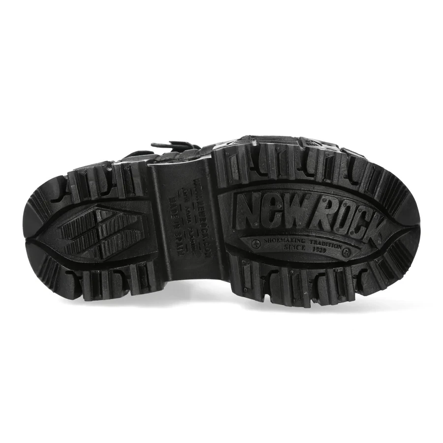 New Rock M-BIOS101-C32 Black Leather Platform Sandals - Фото 7
