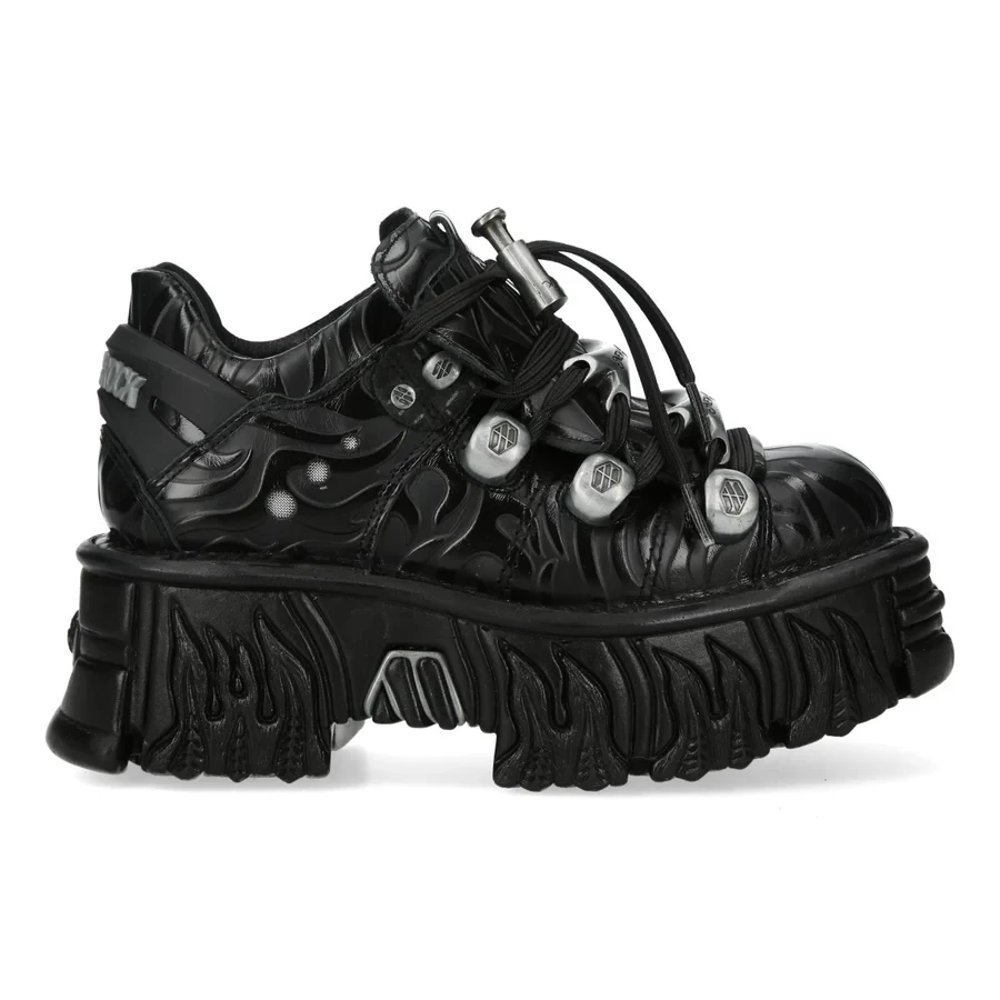 Черевики New Rock з візерунком полумʼя по шкірі M-120NXLPMUELLE-C7 Boots/Sneakers: The Ultimate Cyber Y2K & Grunge Statement - Фото 1