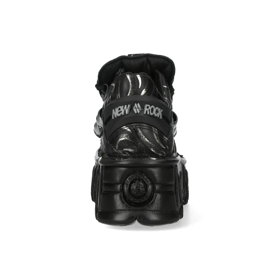 Черевики New Rock M-120NXLPMUELLE-C1 (Чорні з Білим полумʼям кросівки на платформі) - Фото 1