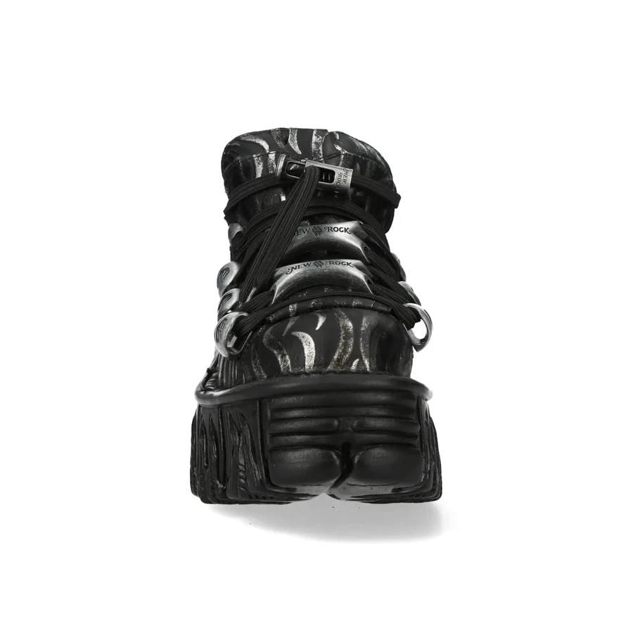Черевики New Rock M-120NXLPMUELLE-C1 (Чорні з Білим полумʼям кросівки на платформі) - Фото 7