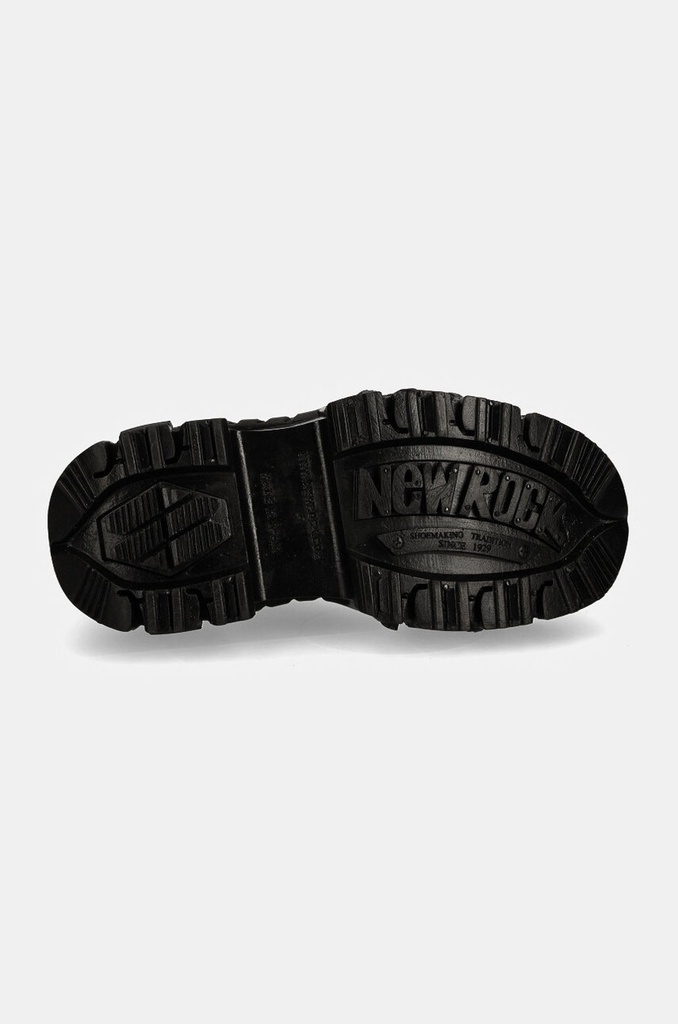 Шкіряні туфлі New Rock CRUST NEGRO + TANK NEGRO жіночі колір чорний на платформі M-TANKMILI003-S1 - Фото 4
