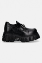 Шкіряні мокасини New Rock CRUST NEGRO, TOWER NEGRO LATERAL колір чорний на платформі M-895-C6 - Фото 1