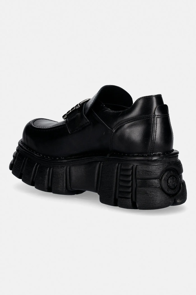 Шкіряні мокасини New Rock CRUST NEGRO, TOWER NEGRO LATERAL колір чорний на платформі M-895-C6 - Фото 2