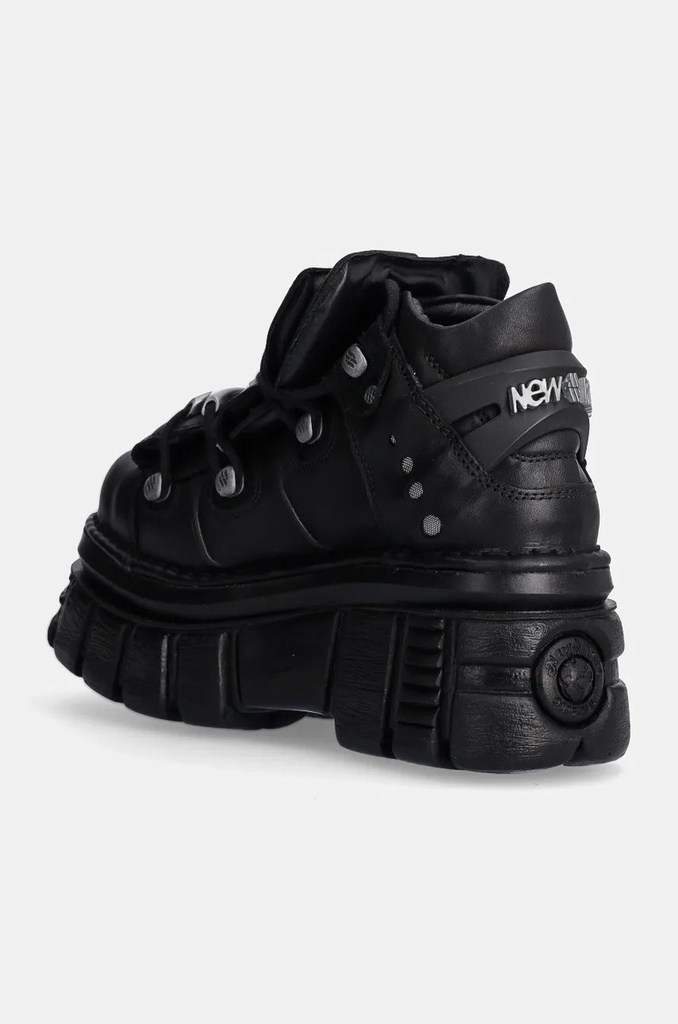 Шкіряні кросівки New Rock Negro + Nomada Negro + Tower Negro Lateral E-14 колір чорний M-106-S29 - Фото 2