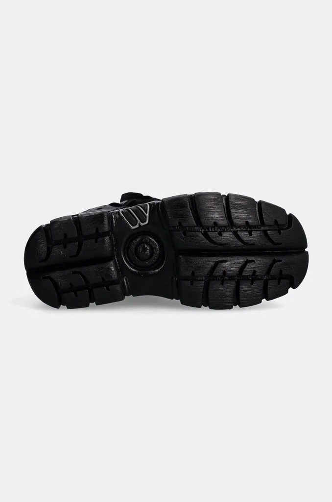 Шкіряні кросівки New Rock Negro + Nomada Negro + Tower Negro Lateral E-14 колір чорний M-106-S29 - Фото 4