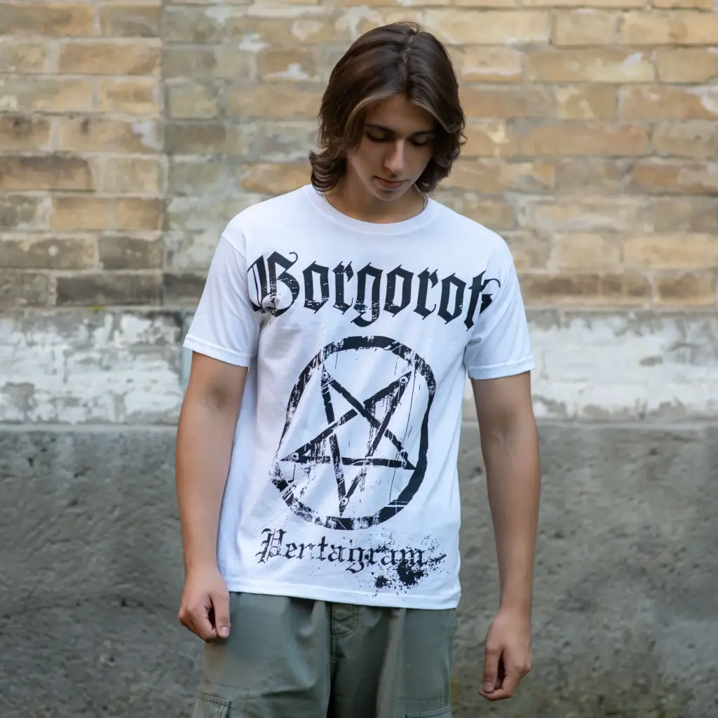 Футболка Gorgoroth - Pentagram біла