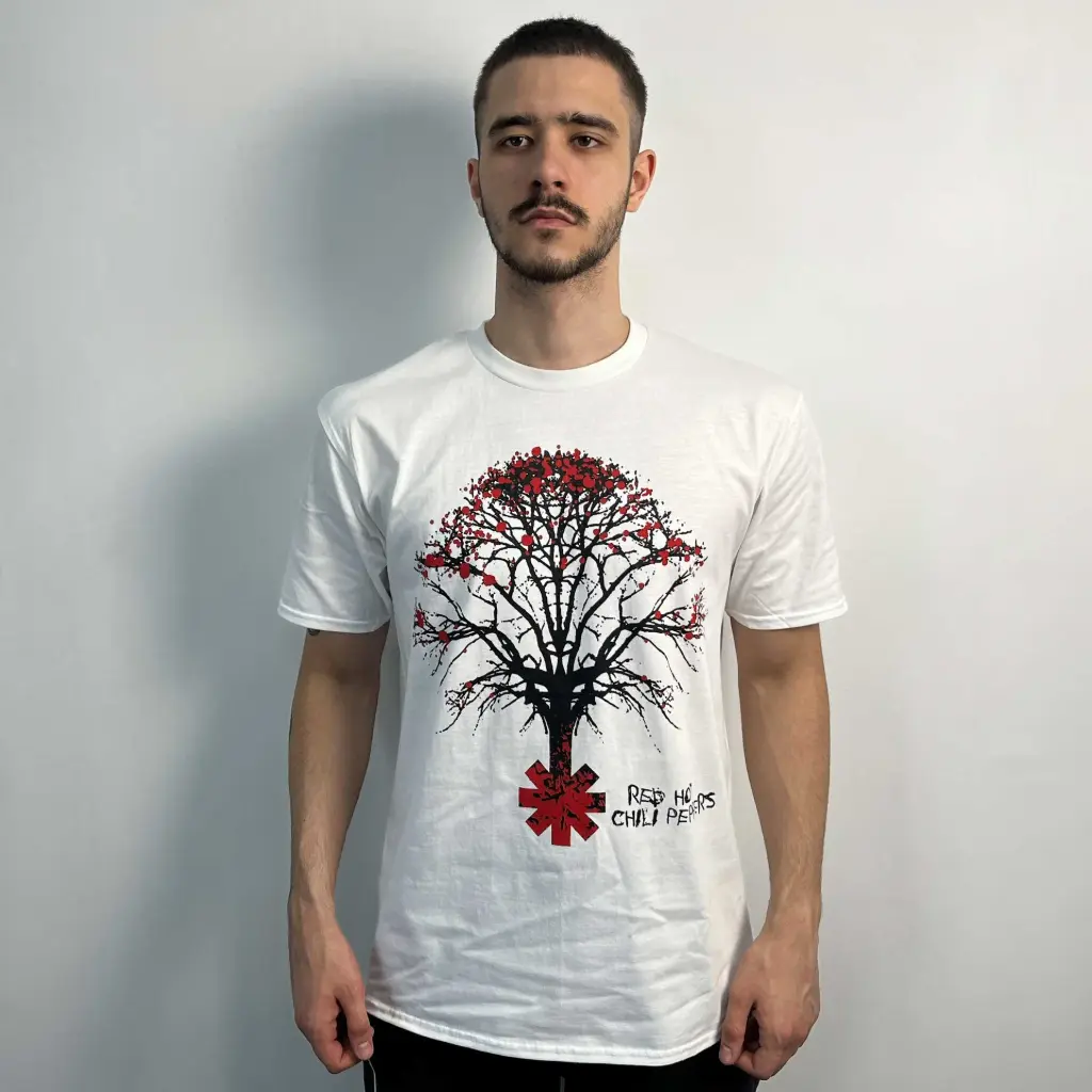 Футболка Red Hot Chili Peppers дерево біла