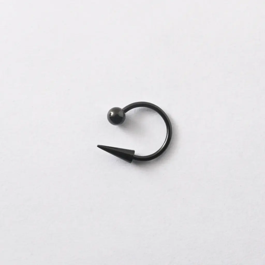 Пірсинг з медичної сталі підкова з шипами та кульками 16 G чорний