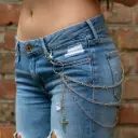 Ланцюжок на джинси 3 ряди з хрестами