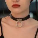 Чокер шкіряний з кільцем