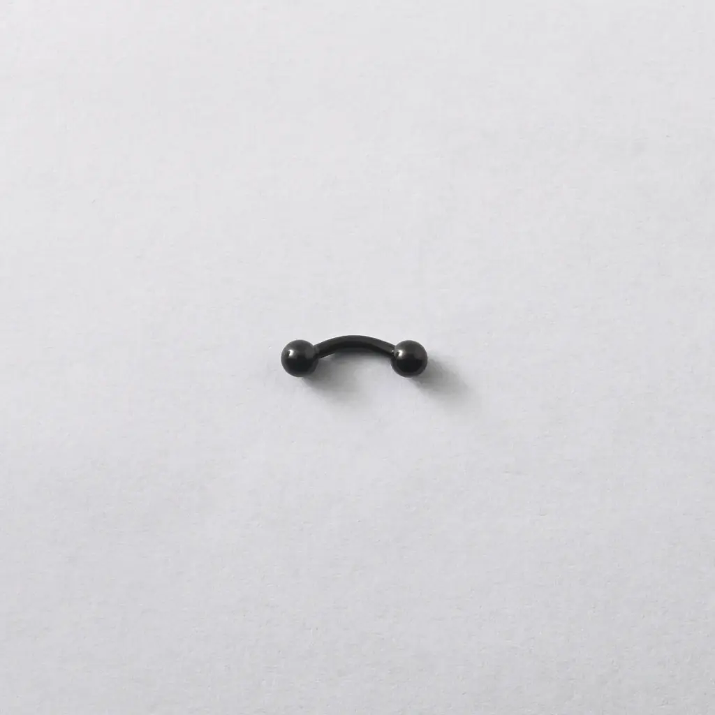 Пірсинг мікробанан з кульками Titanium 16 G чорний