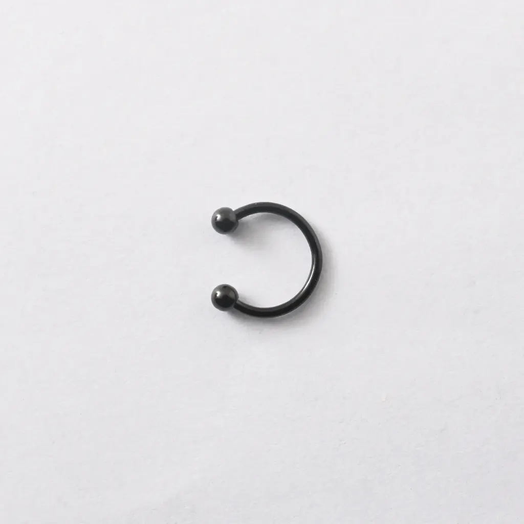 Пірсинг з медичної сталі підкова з кульками 16 G чорний