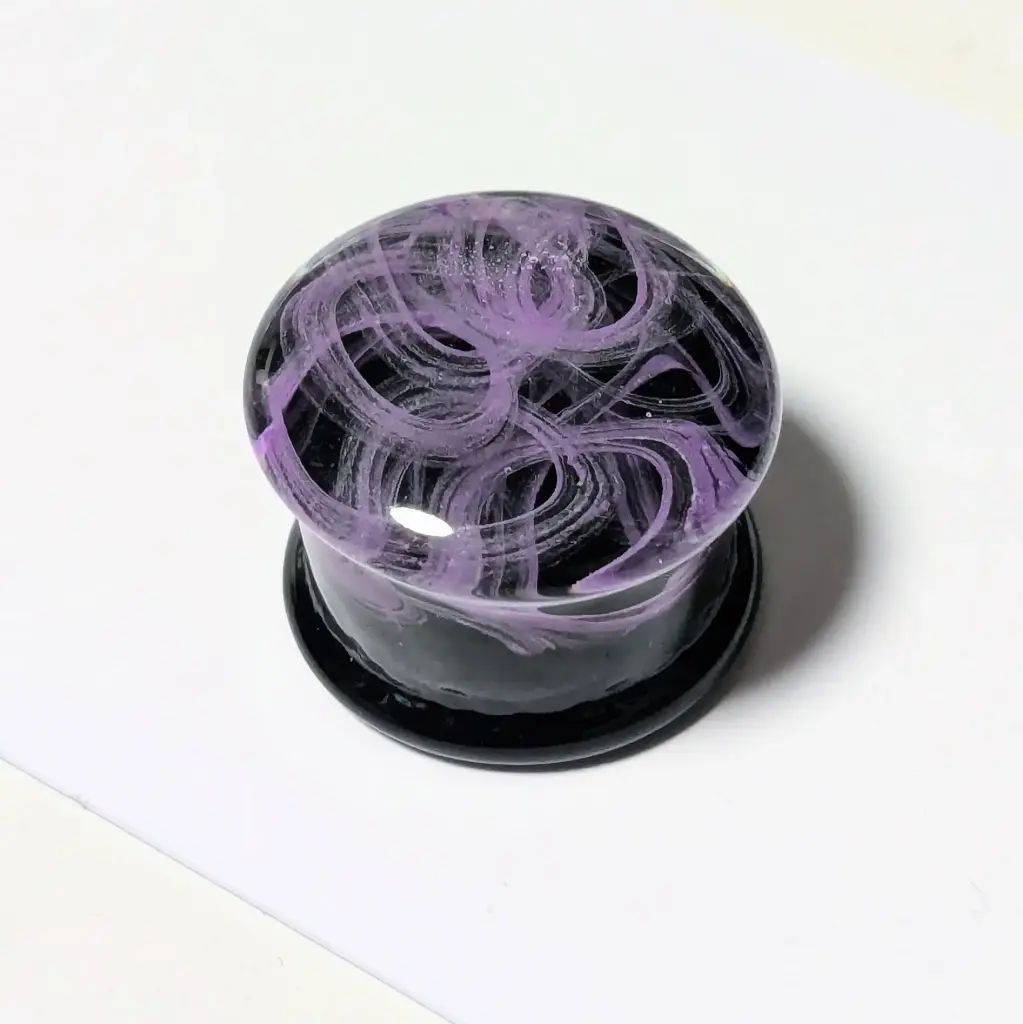 Тунелі скляні Smoke Violet (1 шт)