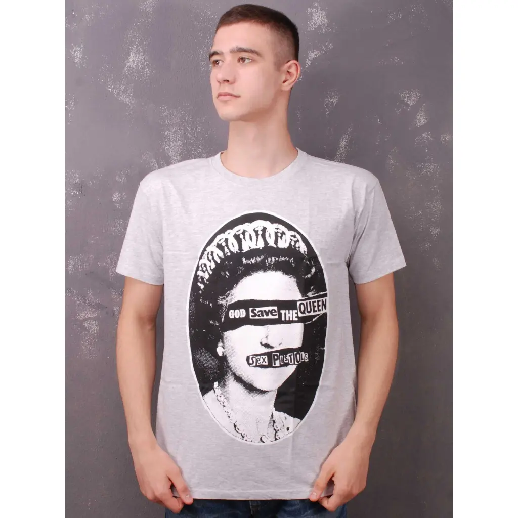 Футболка Sex Pistols - God Save The Queen світло-сіра меланжева