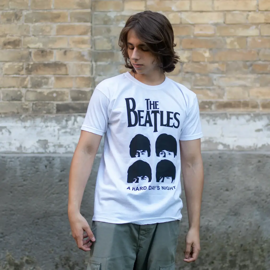 Футболка The Beatles - A Hard Day's Night біла