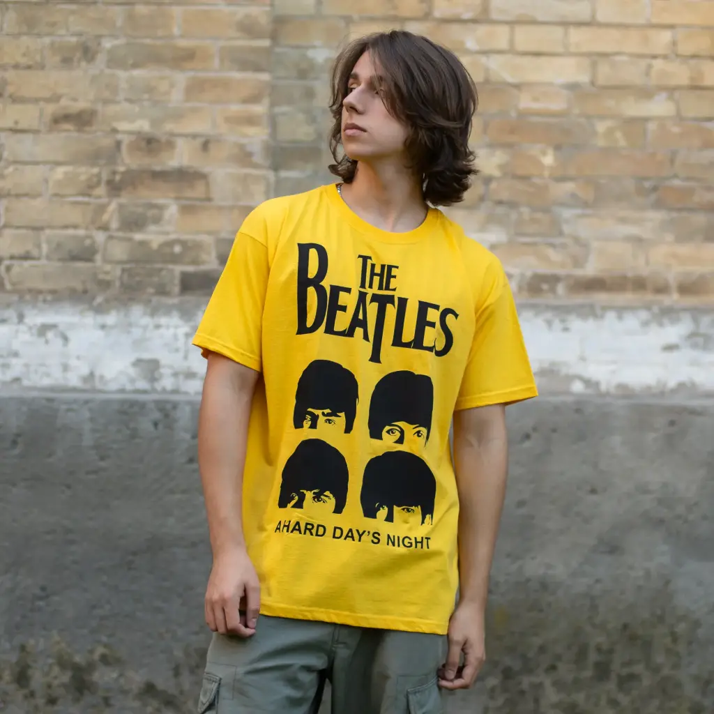 Футболка The Beatles - A Hard Day's Night жовта