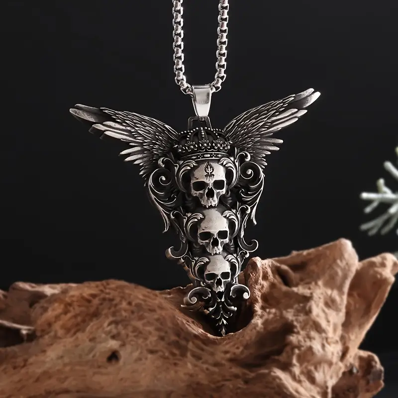 Кулон на ланцюжку Черепи з Крилами - Skulls with Wings