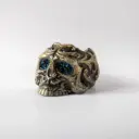 Гіпсове кашпо Череп середній зі стразами сірий