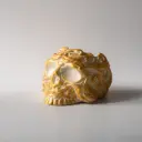 Гіпсове кашпо Череп середній з ефектом позолоти