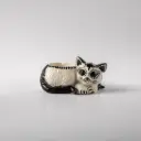 Гіпсове кашпо Котик білий