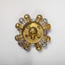 Гіпсова попільничка Черепи зі стразами срібляста з ефектом позолоти