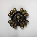 Гіпсова попільничка Черепи зі стразами чорна з ефектом позолоти