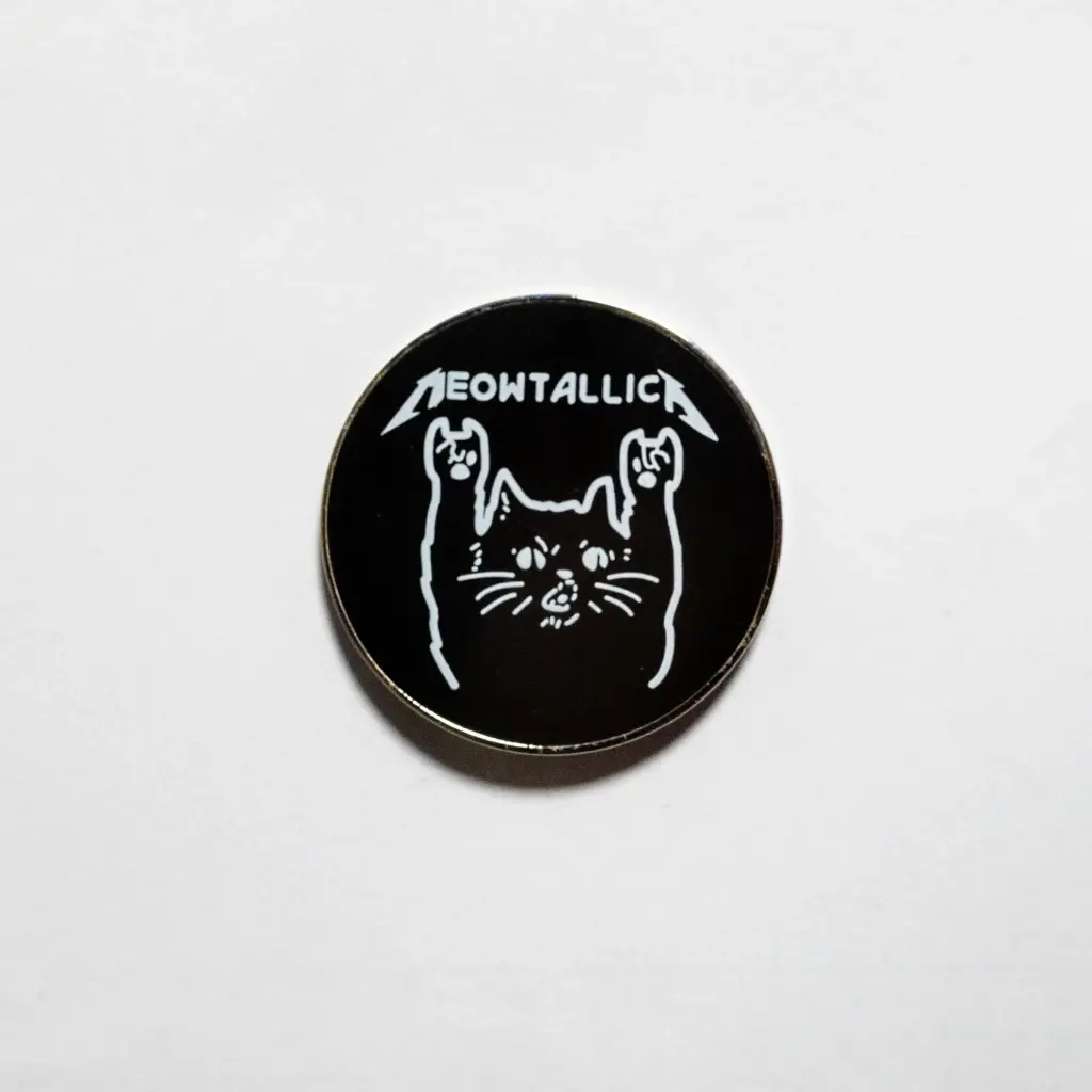 Пін Meowtallica металевий чорний