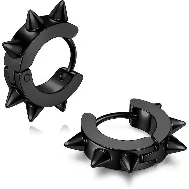 Сережки металеві з шипами чорні