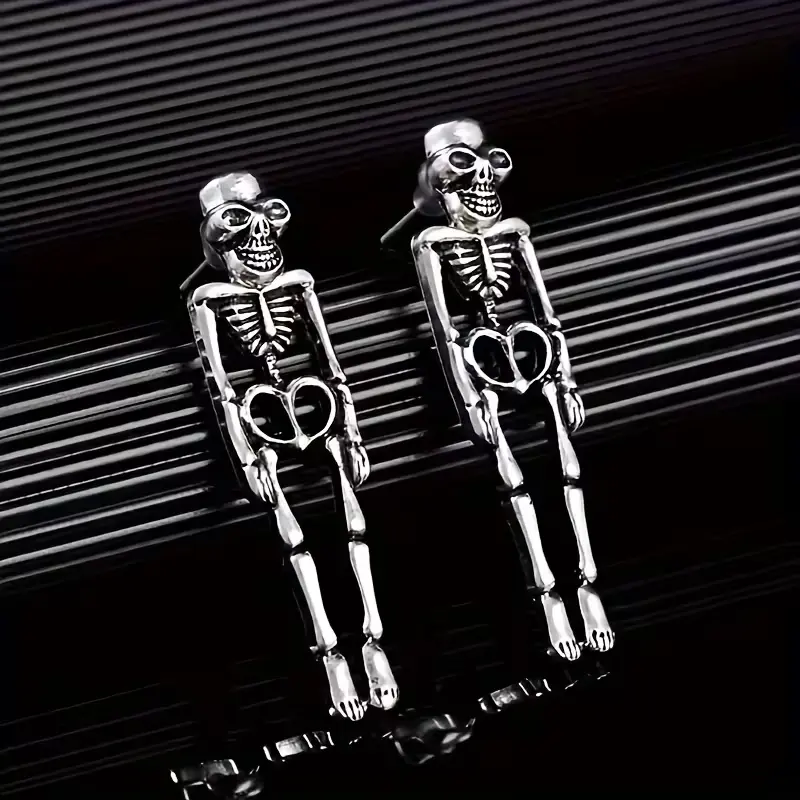 Сережки металеві Скелети - Skeleton
