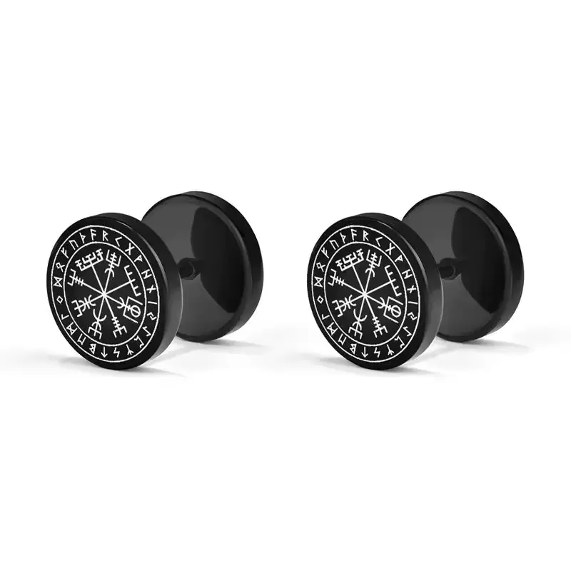 Сережки металеві Vegvisir чорні