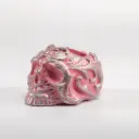 Гіпсове кашпо Череп середній сріблясто-рожевий