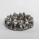 Гіпсова попільничка Полум'я з кістками та черепами сіра