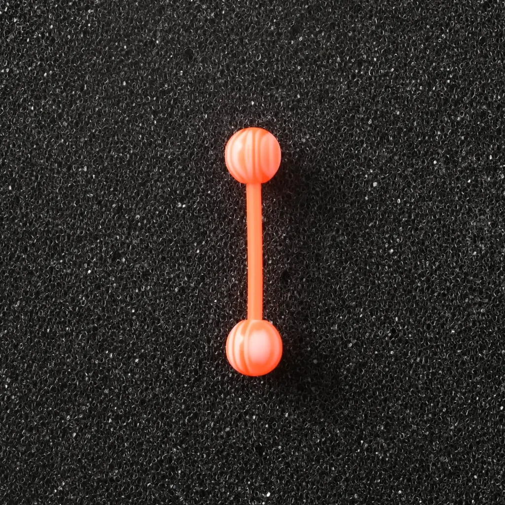 Пірсинг акриловий штанга 14 G помаранчевий льодяник для язика