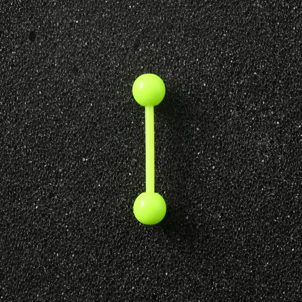 Пірсинг акриловий штанга 14 G лайм для язика