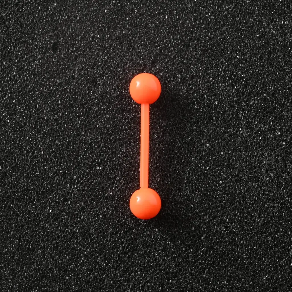 Пірсинг акриловий штанга 14 G помаранчевий для язика