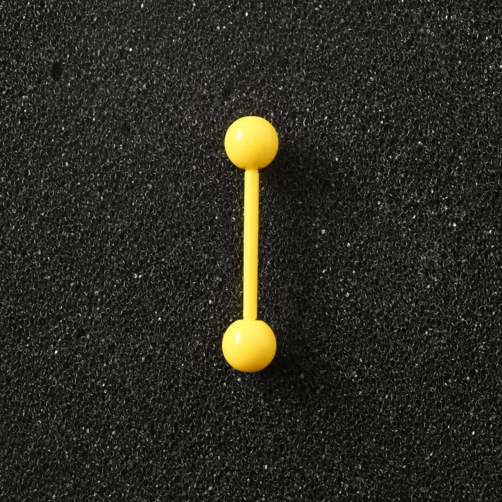 Пірсинг акриловий штанга 14 G жовтий для язика