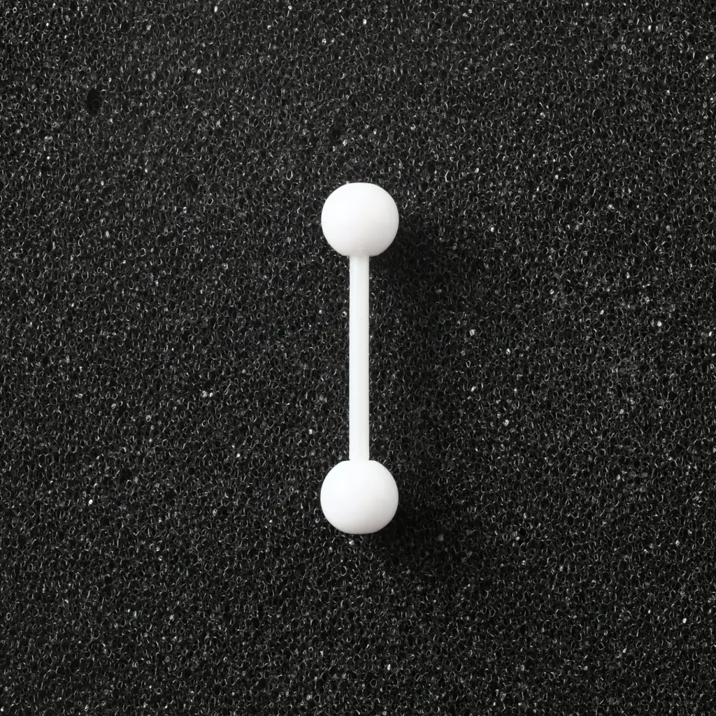 Пірсинг акриловий штанга 14 G білий для язика