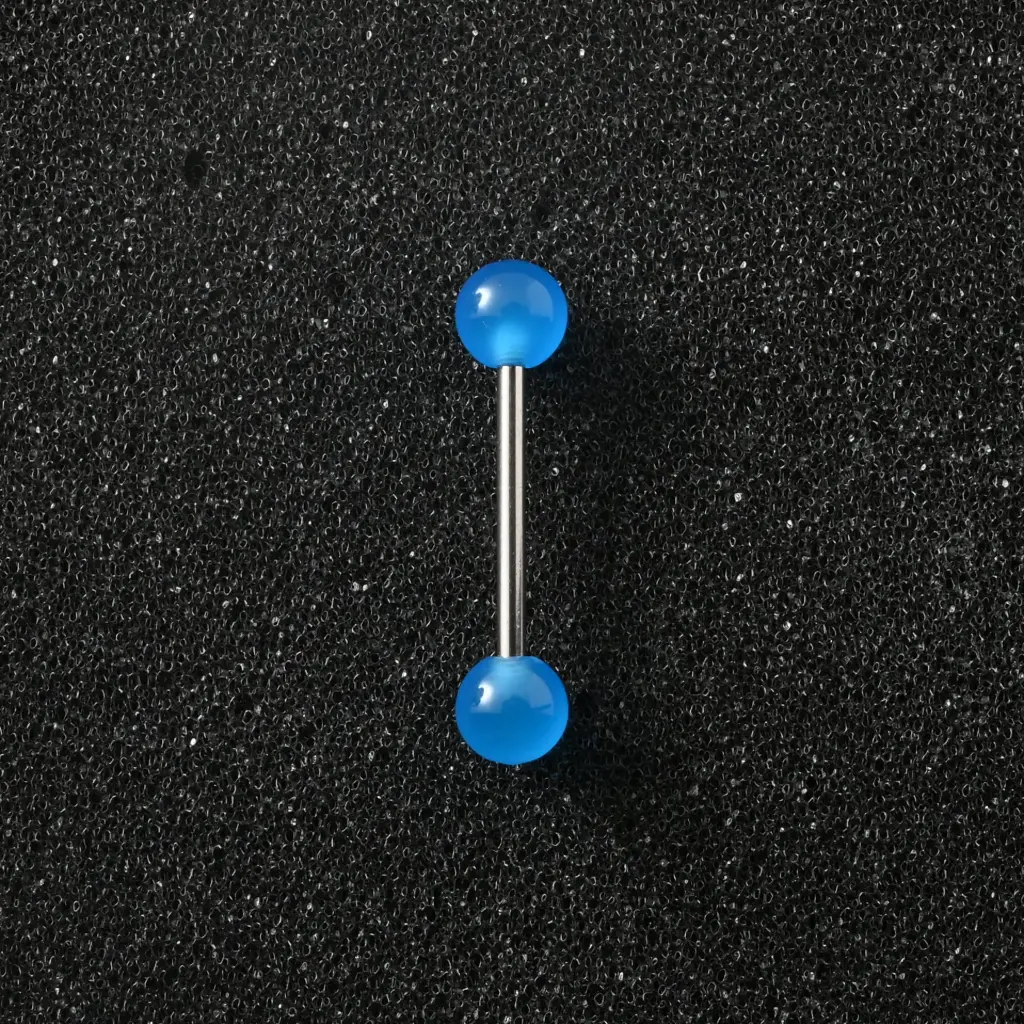 Пірсинг акриловий штанга з медичної сталі 14 G синій для язика